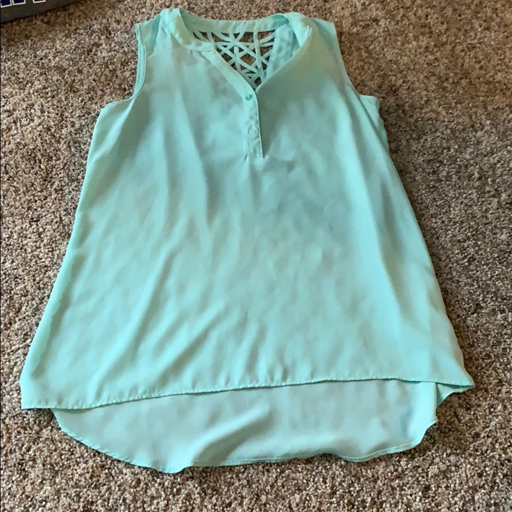 Blue tanktop blouse